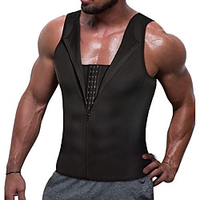 Hot Sweat Workout Tank Top Slimming Vest Sports Neoprene Home Workout Fitness Gym Workout Zipper Weight Loss Hot Sweat Fat Burning For Men Women