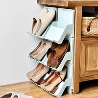 Household Furniture Combination Foldable Stackable Shoe Rack In The Corner Punching Free Rack Slippers Shoe Storage Rack Storage Splicing-free Combination Vertical Dust-proof Plastic Shoe Rack miniinthebox