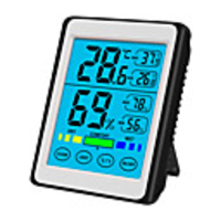 Household Temperature And Humidity Meter With Time Ch-913 Electronic Digital Display Touch Screen Indoor Temperature And Humidity Meter