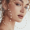 huge gold hoop earrings pearls circle earrings for women girl lady wedding fashion womens jewelry (gold)