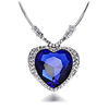 huge heart sapphire pendant blue crystal necklace miniinthebox