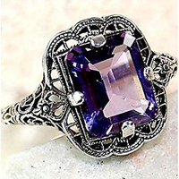 huge natural 3.5ct tanzanite 925 silver ring women wedding engagement (purple 7)