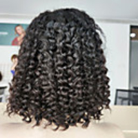 Human Hair 4x4 Closure Wig style Brazilian Hair Curly Wig 150% Density Women