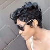 Human Hair Blend Wig Short Natural Wave Pixie Cut Layered Haircut Short Hairstyles 2020 With Bangs Berry Natural Wave Side Part African American Wig Machine Made Women