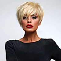 Human Hair Blend Wig Straight Short Hairstyles 2020 Straight Capless Dark Brown / Dark Auburn Strawberry Blonde / Bleach Blonde Beige Blonde / Bleach Blonde