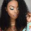 Human Hair Lace Wig Deep Wave Middle Part Wig Long Natural Black Synthetic Hair 22 inch Women
