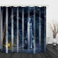 Human Skin Devil Digital Print Shower Curtain English Green Leaf Digital Printing Shower Curtain Shower Curtains amp; Hooks Modern Polyester New Design