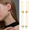 Hummingbird Bird Tassel Chain Earrings Ear Stud Threader Long Crystal Rhinestone Drop Dangle Women Ladies Jewelry