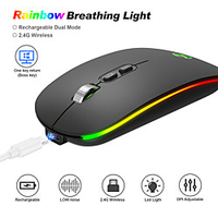 HXSJ M103 Wireless 2.4G Optical Office Mouse / Rechargeable Mouse Multi-colors Backlit 1600 dpi 3 Adjustable DPI Levels 5 pcs Keys miniinthebox