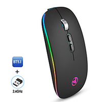 HXSJ M103 Wireless Bluetooth / Wireless 2.4G Optical Office Mouse / Silent Mouse Multi-colors Backlit 1600 dpi 3 Adjustable DPI Levels 5 pcs Keys miniinthebox