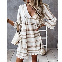 hy9397cross-border independent station wish amazon europe and america summer v-neck lace cuff dress for women miniinthebox