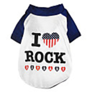 I Love Rock Style Dog Shirt (XS - XL,  Assorted Colors)