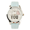 I Love You Pattern PU Leather Band Cute Quartz Lady