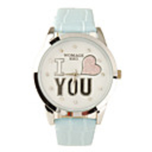 I Love You Pattern PU Leather Band Cute Quartz Lady