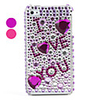 I LOVE YOU Pattern , PVC Case with Crystals Cover for iPhone 4,  4S