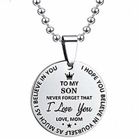 i love you round pendant necklace inspirational birthday gifts jewelry to son daughter from mom dad miniinthebox