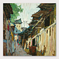 IARTS Hand Painted Country road Oil Painting with Stretched Frame For Home Decoration With Stretched Frame