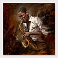 IARTS Hand Painted Musician Oil Painting with Stretched Frame For Home Decoration With Stretched Frame