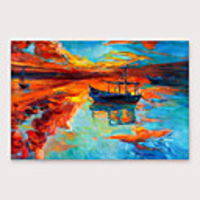 IARTS Hand Painted Sunset glow Oil Painting with Stretched Frame For Home Decoration With Stretched Frame