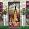 Imitation Big Ben Self-adhesive Creative Door Stickers Living Room DIY Decorative Home Waterproof Wall Stickers