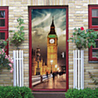 Imitation Big Ben Self-adhesive Creative Door Stickers Living Room DIY Decorative Home Waterproof Wall Stickers