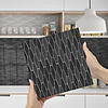 Imitation Epoxy Tile Sticker Black Grey Tile Wall Sticker House Renovation DIY Self-adhesive PVC Wallpaper Painting Kitchen Waterproof and Oilproof Wall Sticker