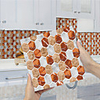 Imitation Epoxy Tile Sticker Brick Red Crystal Mosaic Wall Sticker House Renovation DIY Self-adhesive PVC Wallpaper Painting Kitchen Waterproof and Oilproof Wall Sticker