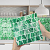 Imitation Epoxy Tile Sticker Green Mosaic Water Corrugated Wall Sticker House Renovation DIY Self-adhesive PVC Wallpaper Painting Kitchen Waterproof and Oilproof Wall Sticker