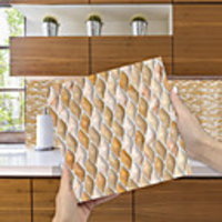 Imitation Epoxy Tile Sticker Milk Coffee Jade Mosaic Wall Sticker House Renovation DIY Self-adhesive PVC Wallpaper Painting Kitchen Waterproof and Oilproof Wall Sticker