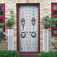 Imitation Iron Door Self-adhesive Creative Door Stickers Living Room DIY Decorative Home Waterproof Wall Stickers