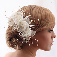 Imitation Pearl / Rhinestone / Fabrics Flowers with Floral 1 Piece Wedding Headpiece