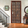 Imitation Retro Wooden Door Self-adhesive Creative Door Stickers Living Room DIY Decorative Home Waterproof Wall Stickers