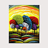 Impressionist Trees Painting Canvas Oil Painting Abstract Islamic Art Crafts Room Decoration Rolled Without Frame