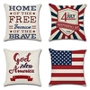 Independence Day Double Side Cushion Cover 4PC Soft Decorative Square Throw Pillow Cover Cushion Case Pillowcase for Sofa Bedroom Superior Quality Machine Washable miniinthebox