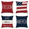 Independence Day Double Side Cushion Cover 4PC Soft Decorative Square Throw Pillow Cover Cushion Case Pillowcase for Sofa Bedroom Superior Quality Machine Washable miniinthebox