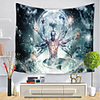 Indian Buddha Statue Tapestry Wall Hanging Wall Cloth Chakra Tapestries Psychedelic Yoga Carpet Home Decoration
