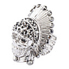 Indian Skull Ring With Rhinestone