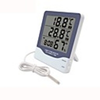 Indoor and Outdoor Dual Temperature Single Humidity Electronic Temperature and Humidity Meter CH-928 with Time Household Digital Display Temperature and Humidity Meter