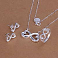 Infinite Symbols Silver Jewelry Set