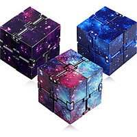 Infinity Fidget Cube for Kids and Adults,  3 Pcs Set Galaxy Space Starry Night,  Stress and Anxiety Relief,  Hand Mini Kill Time Toys Infinite Cube for Add,  ADHD (3 Pack) miniinthebox
