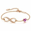 infinity heart symbol charm bracelet for women 925 sterling silver adjustable jewelry gift for best friend/graduate/sister/daughter/niece