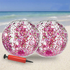 Inflatable Beach Ball-Glitter Beach Ball 24inch,  Confetti Beach Ball Pool Summer Party (2 Pack) miniinthebox