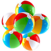 Inflatable Beach Balls Jumbo 24 inch for The Pool,  Beach,  Summer Parties,  and Gifts 6 Pack Blow up Rainbow Color Beach Ball (6 Balls) miniinthebox