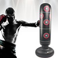 Inflatable Boxing Punching Bag for Kung Fu Martial Arts MMA Grappling Kickboxing Freestanding Flexible Empty Non-toxic Relieves Stress Strength Training Crossfit Black / Kid