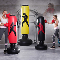 Inflatable Boxing Punching Bag for Taekwondo Martial Arts Kick Boxing Muay Thai Leak-Proof Explosion-Proof Freestanding Flexible Strength Training Stress Relief Crossfit Yellow Black Red miniinthebox