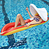 Inflatable Pool Float Pools Water Fun Water Lounge Floating with Sunshade Canopy PVC Summer Holiday Swimming Pool Party Kid