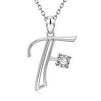 initial necklace 925 sterling silver letter f alphabet 26 pendant necklace jewelry for women teen girls