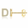 initial stud earrings for girls,  s925 sterling silver post hypoallergenic 14k gold plated letter stud earrings 26 alphabet cz earrings jewelry gifts for kids little girls women sensitive ears d