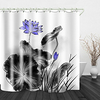 Ink Lotus Print Waterproof Fabric Shower Curtain for Bathroom Home Decor Covered Bathtub Curtains Liner Includes with Hooks