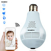 INQMEGA 960P Cloud Wireless IP Camera Bulb Light Panoramic Home Security Surveillance 360 Degree 3D VR CCTV WIFI Camera